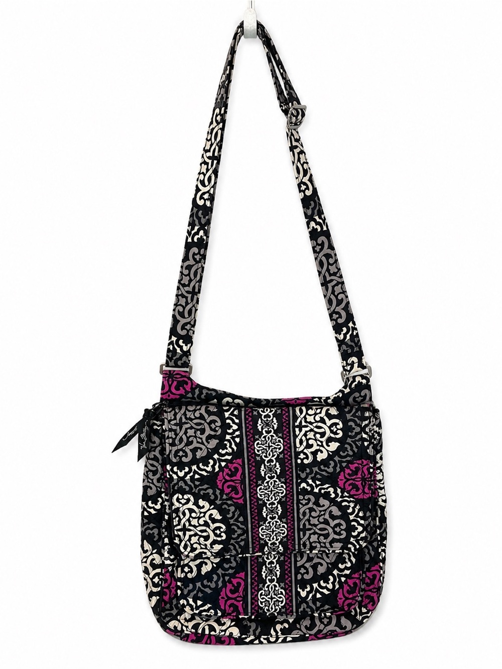 Vera Bradley Canterbury Magenta Mailbag Crossbody Bag Floral 2 Divided Pockets